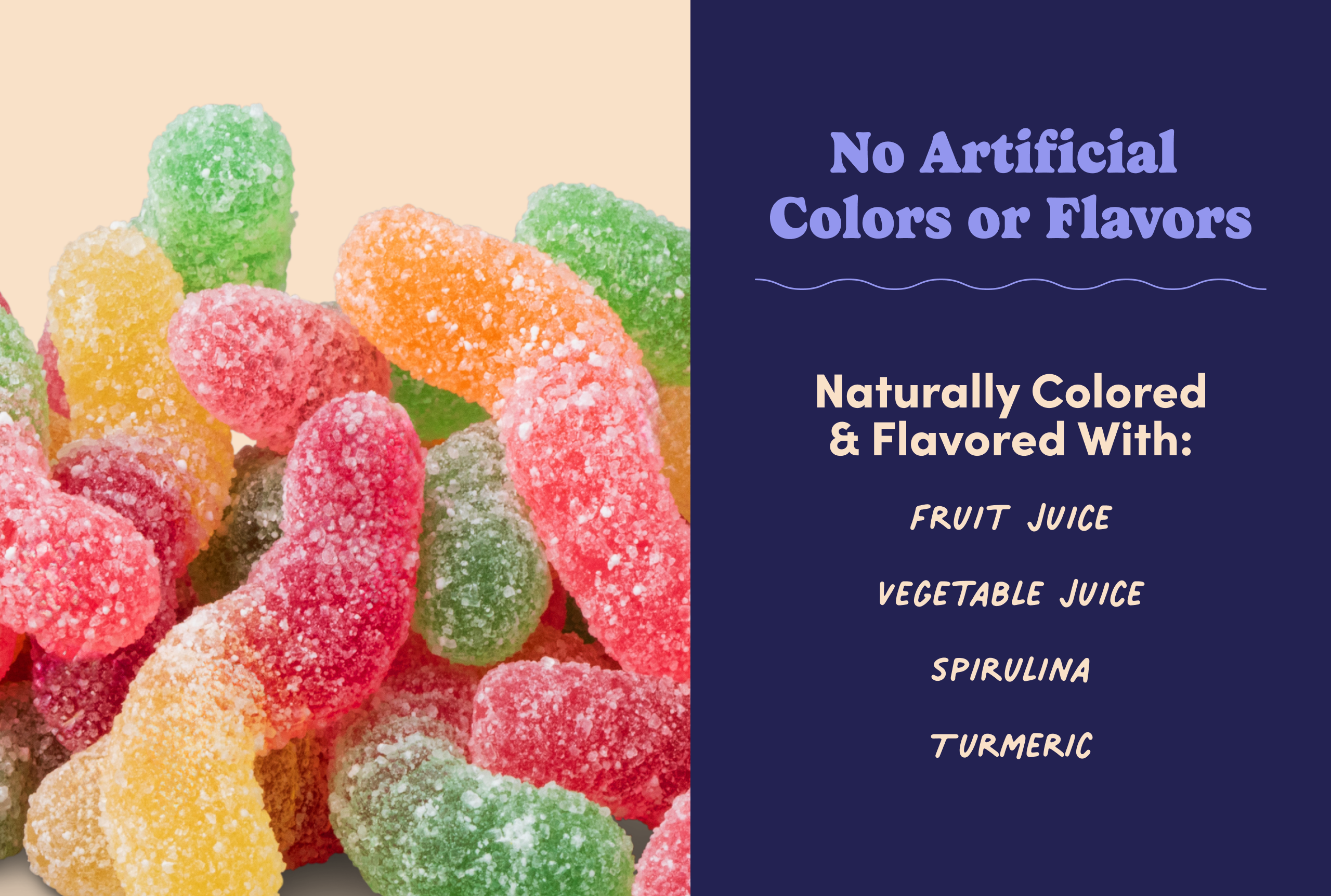 Naturally Colored Sour Tiny Gummy Worms