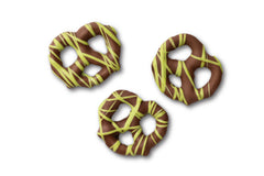 Milk Chocolatey Mini Pretzels with Pistachio Flavored Drizzle