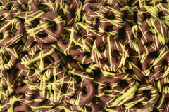 Milk Chocolatey Mini Pretzels with Pistachio Flavored Drizzle
